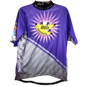 Vintage VOMAX 2013 Cycling Jersey Bike MS Bananas Shirt 2X-Large Purple 3/4 Zip